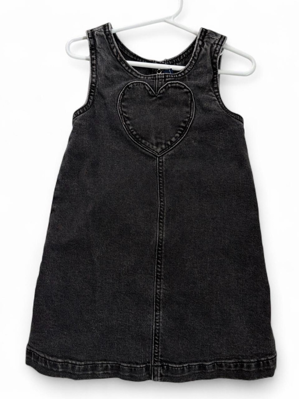 GAP Black Denim Heart Pinafore Dress size 4T